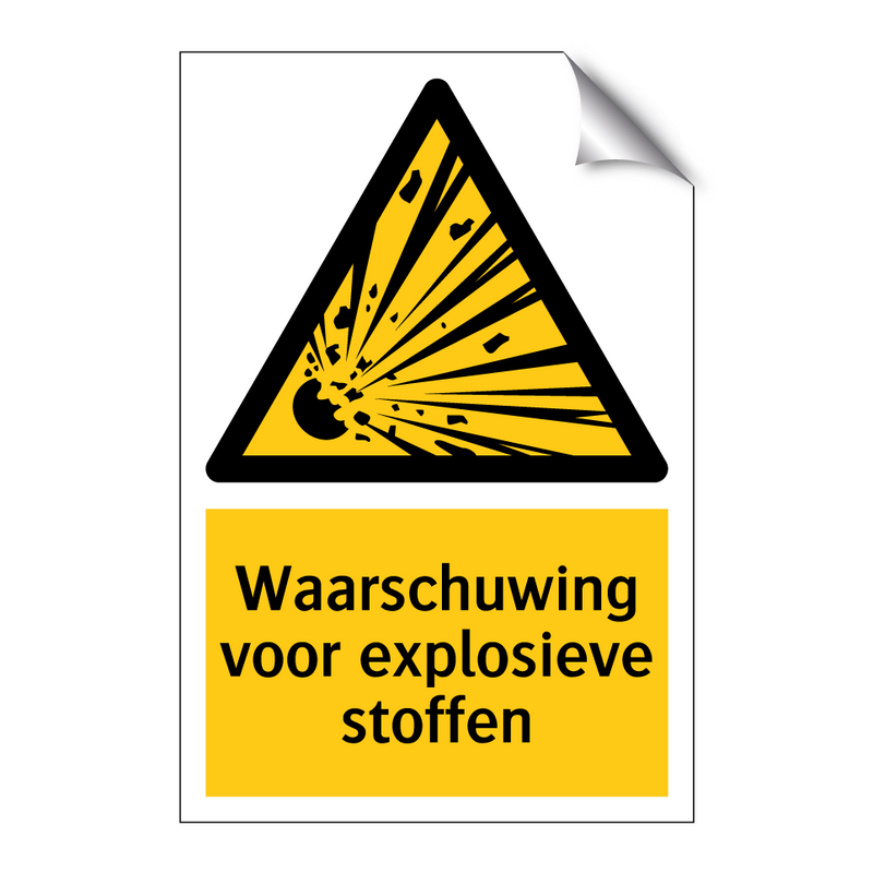 Waarschuwing voor explosieve stoffen