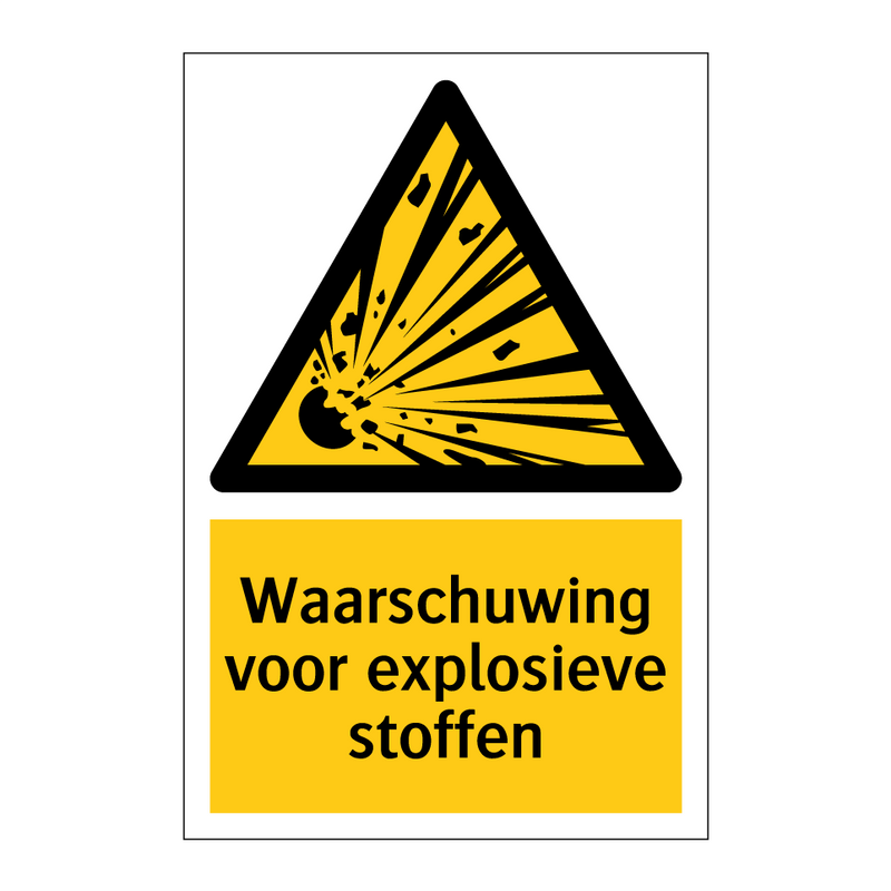 Waarschuwing voor explosieve stoffen