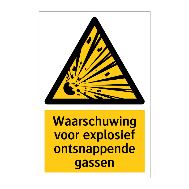 Waarschuwing voor explosief ontsnappende gassen