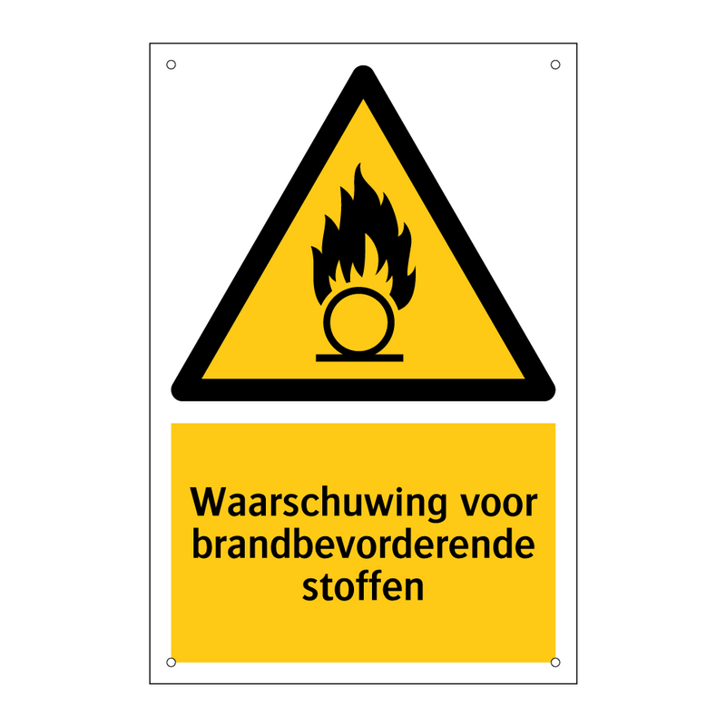 Waarschuwing voor brandbevorderende stoffen