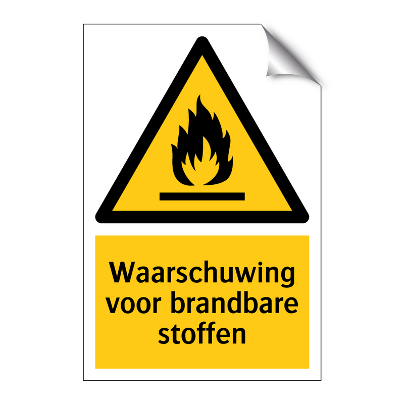 Waarschuwing voor brandbare stoffen