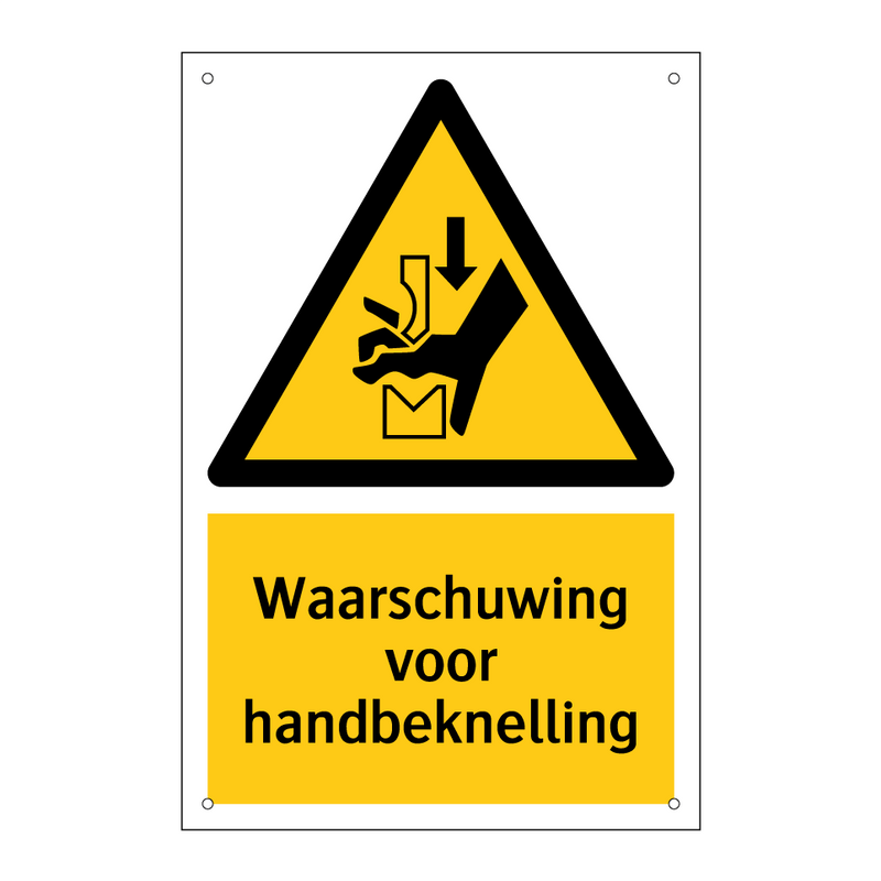 Waarschuwing voor handbeknelling