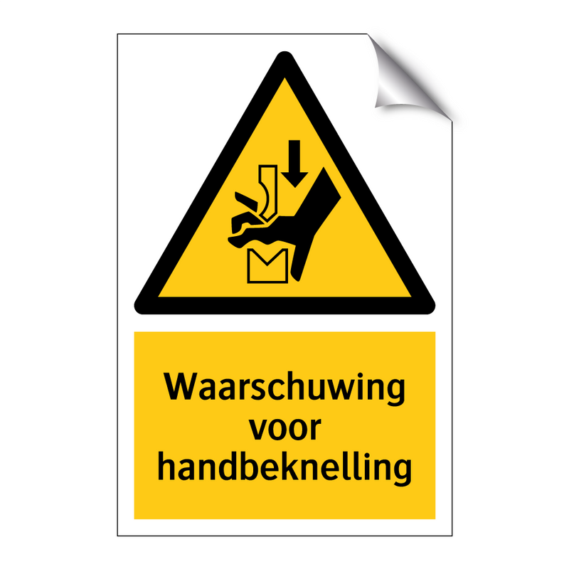 Waarschuwing voor handbeknelling