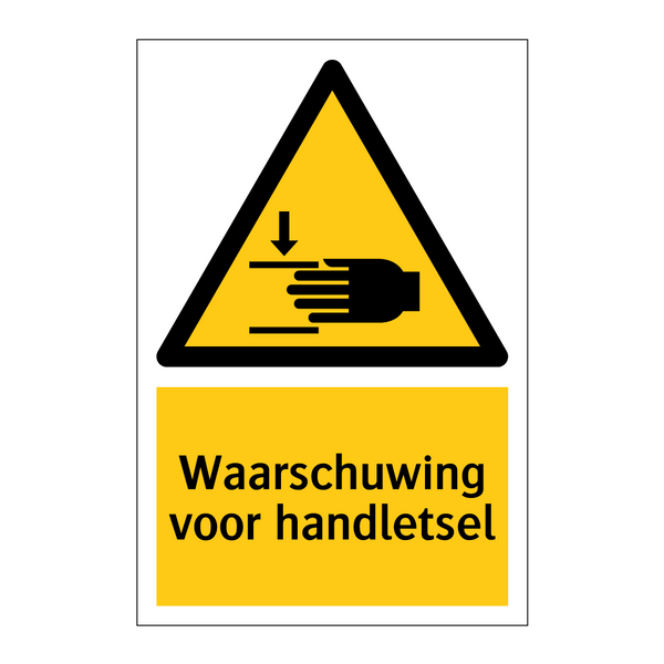 Waarschuwing voor handletsel