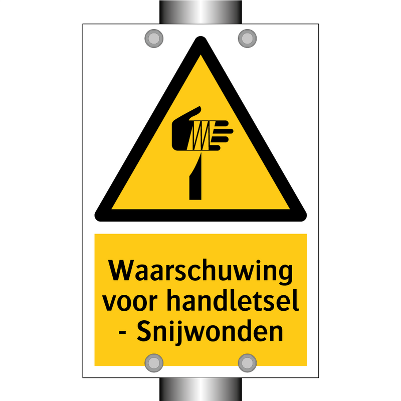 Waarschuwing voor handletsel - Snijwonden