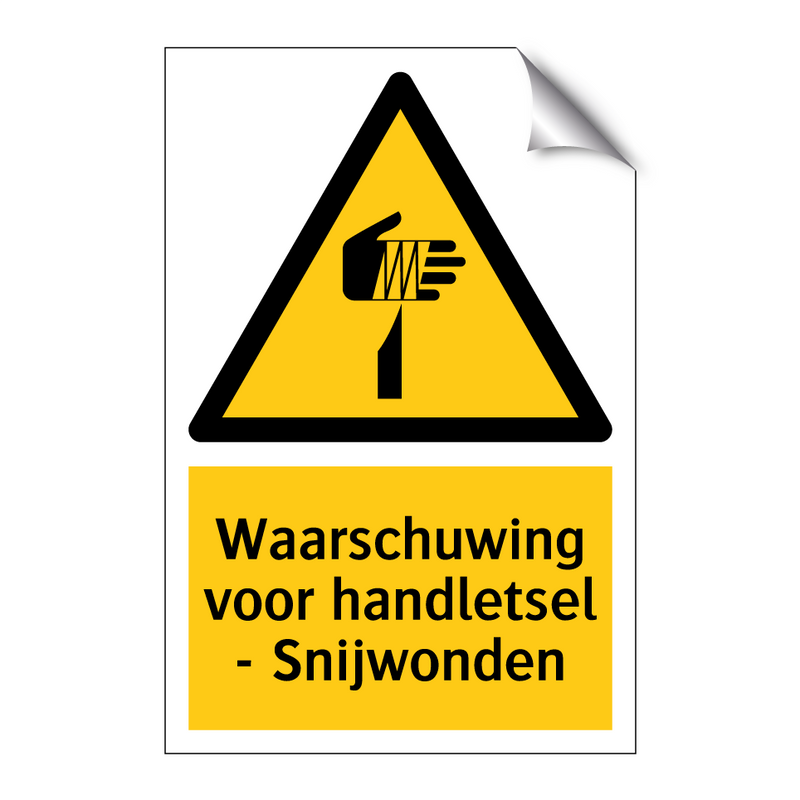 Waarschuwing voor handletsel - Snijwonden