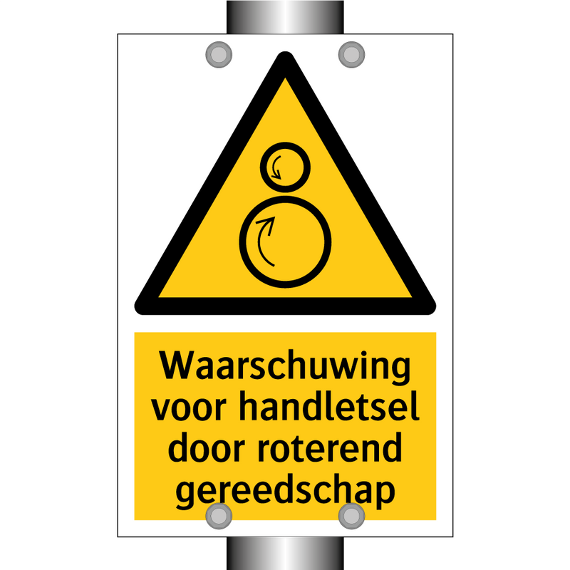 Waarschuwing voor handletsel door roterend gereedschap