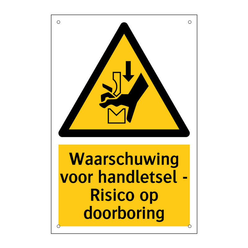 Waarschuwing voor handletsel - Risico op doorboring