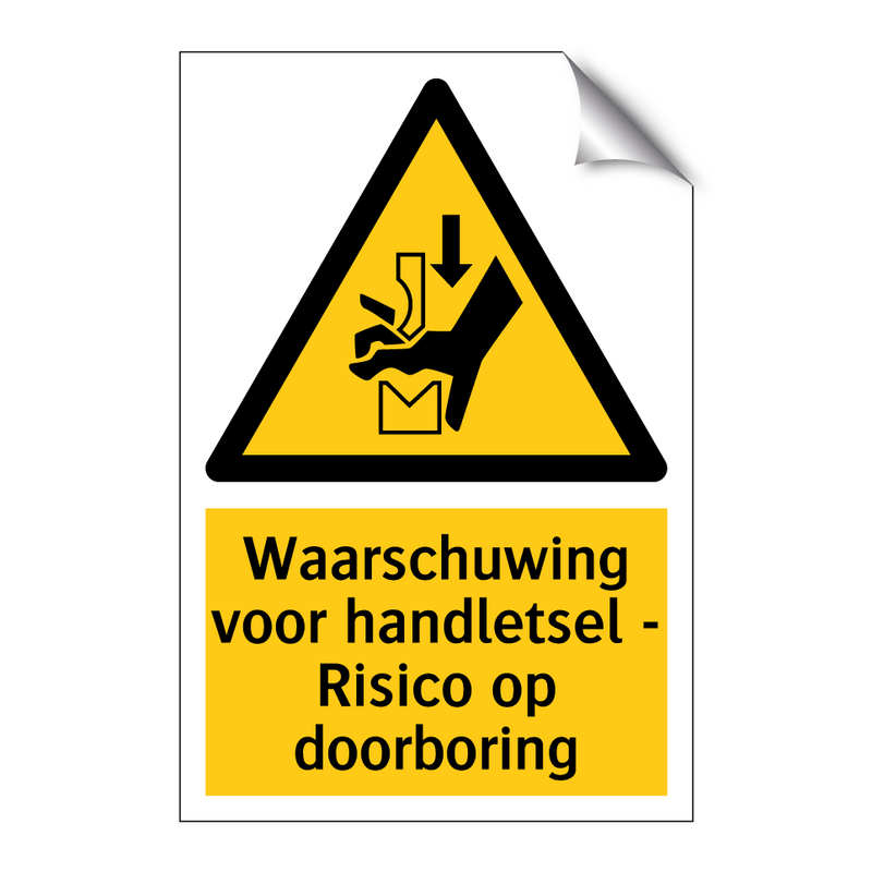 Waarschuwing voor handletsel - Risico op doorboring