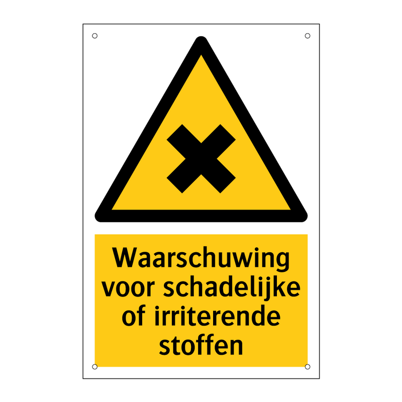 Waarschuwing voor schadelijke of irriterende stoffen