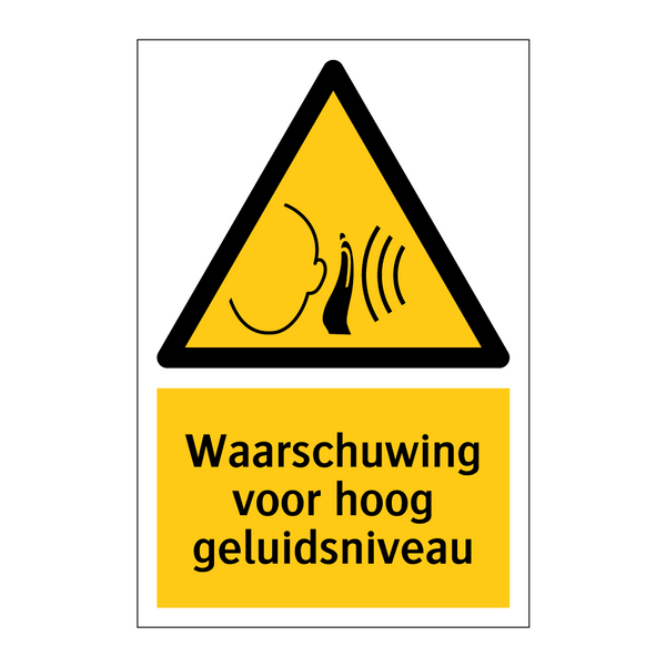 Waarschuwing voor hoog geluidsniveau