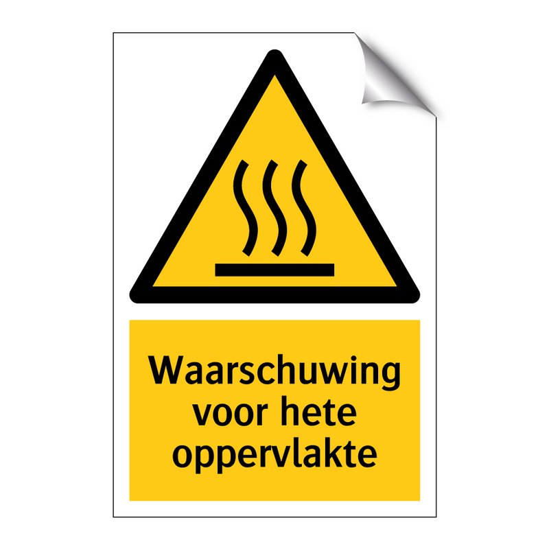 Waarschuwing voor hete oppervlakte