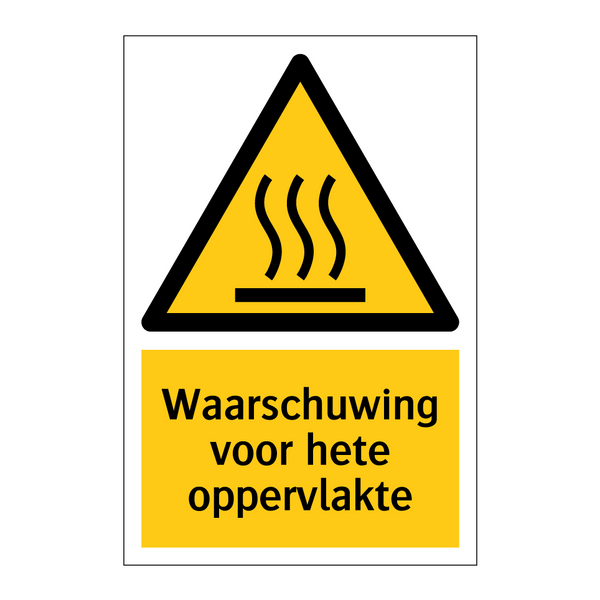 Waarschuwing voor hete oppervlakte