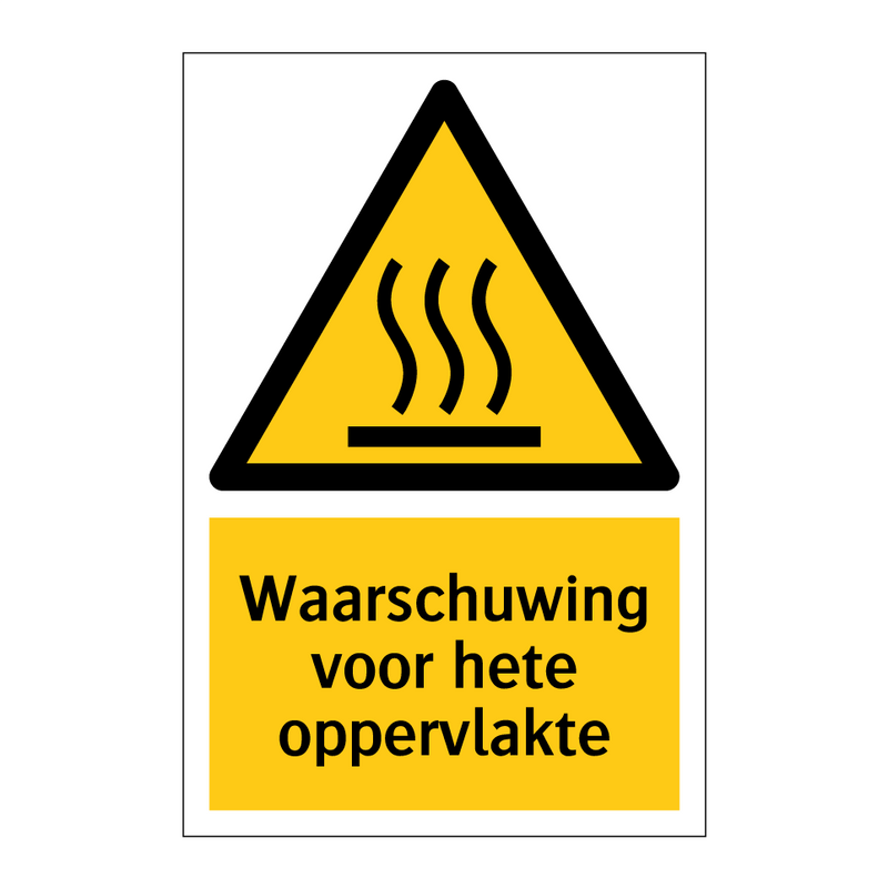 Waarschuwing voor hete oppervlakte