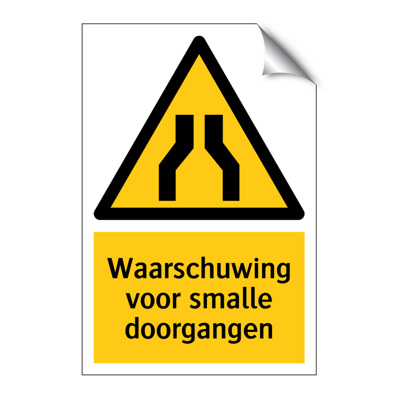 Waarschuwing voor smalle doorgangen