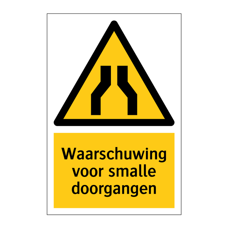 Waarschuwing voor smalle doorgangen