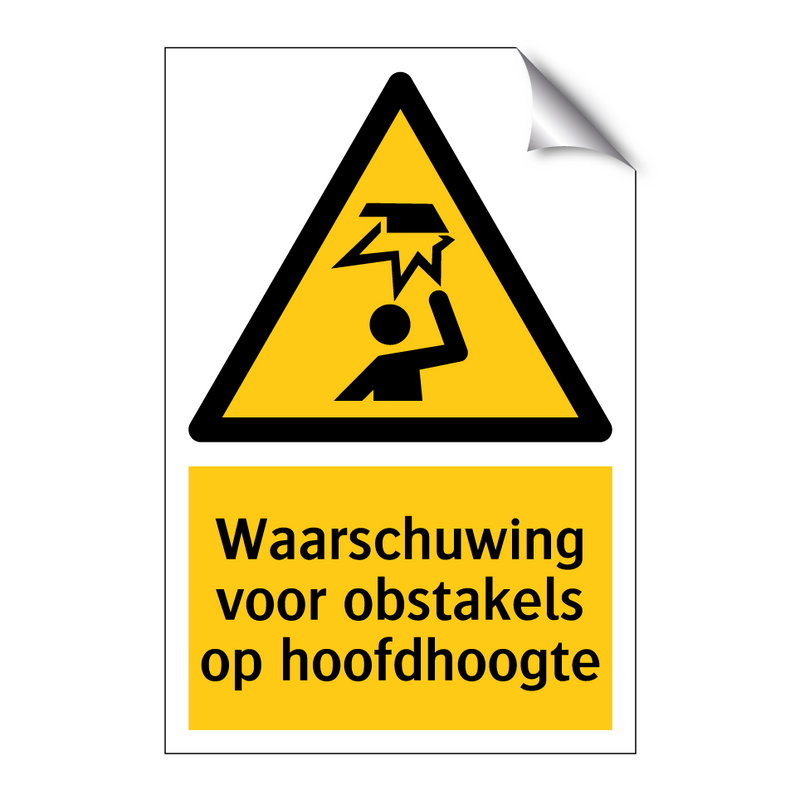 Waarschuwing voor obstakels op hoofdhoogte