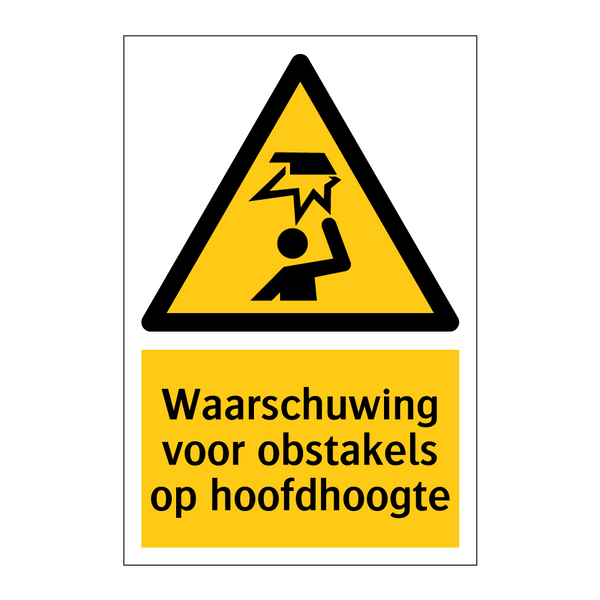 Waarschuwing voor obstakels op hoofdhoogte