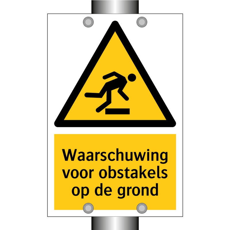 Waarschuwing voor obstakels op de grond