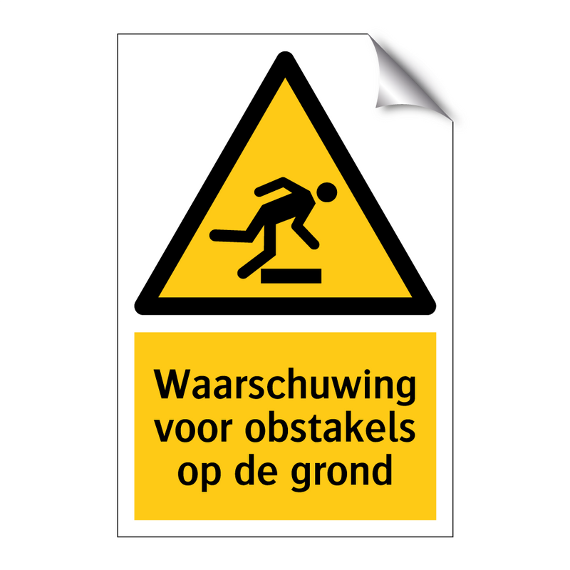 Waarschuwing voor obstakels op de grond