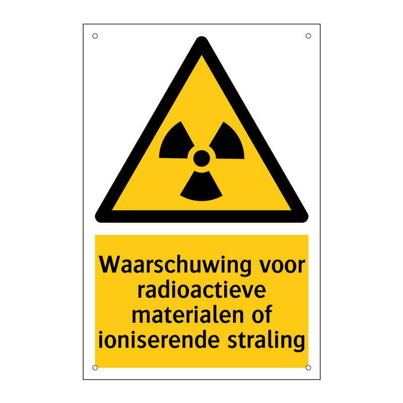 Waarschuwing voor radioactieve materialen of ioniserende straling