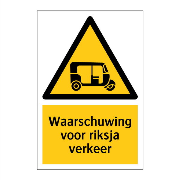 Waarschuwing voor riksja verkeer