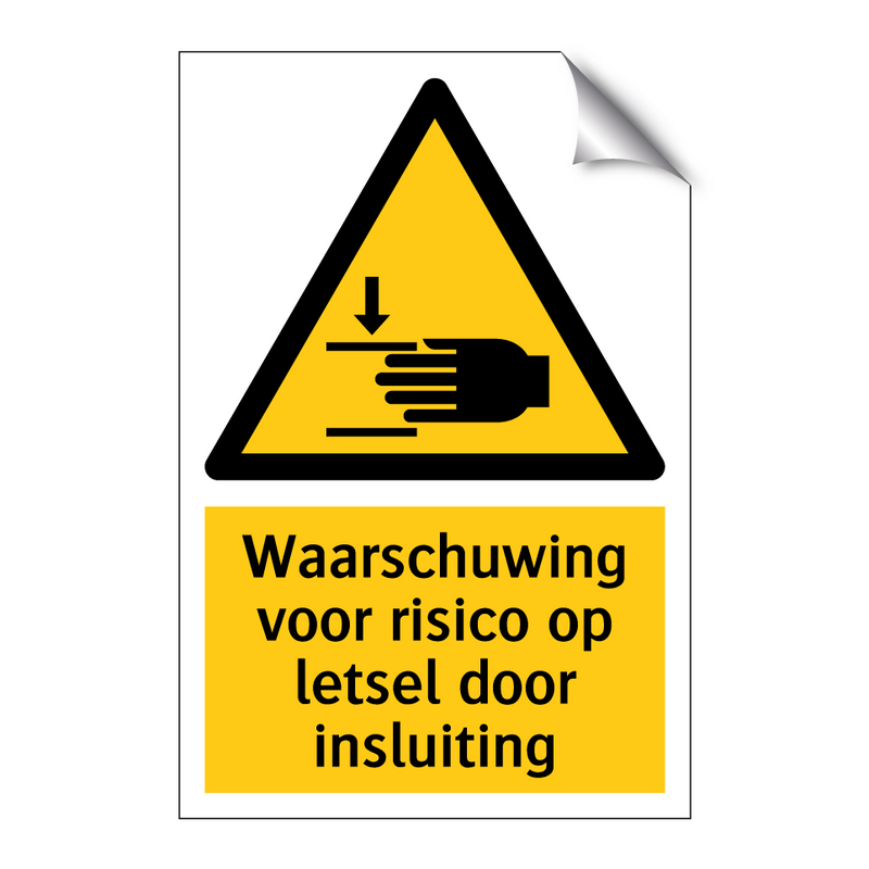 Waarschuwing voor risico op letsel door insluiting