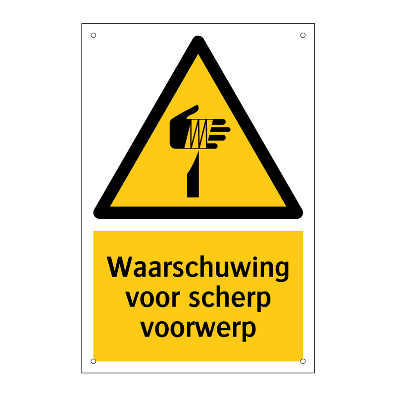 Waarschuwing voor scherp voorwerp