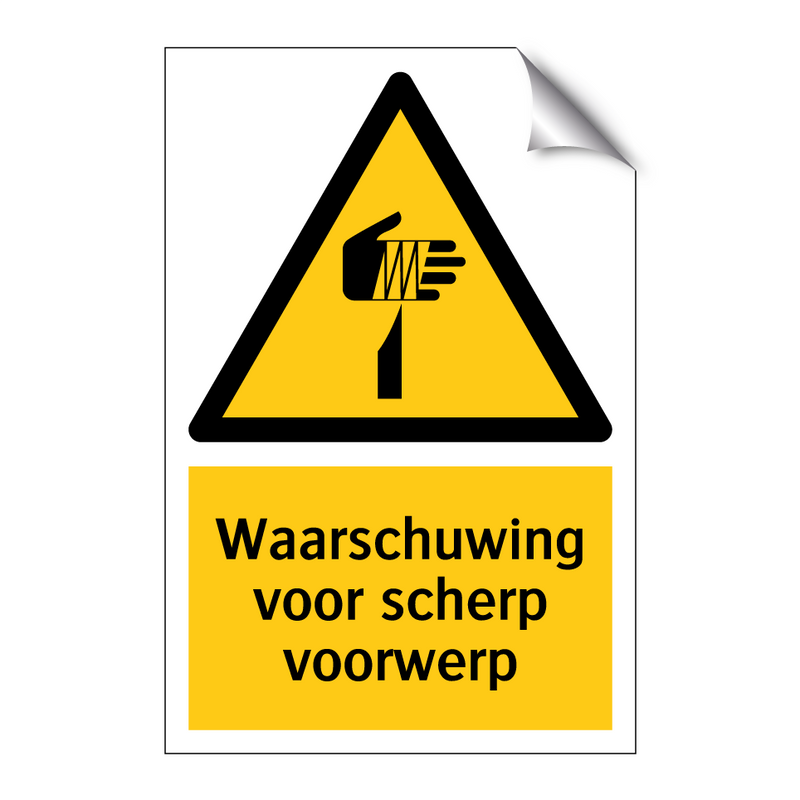 Waarschuwing voor scherp voorwerp