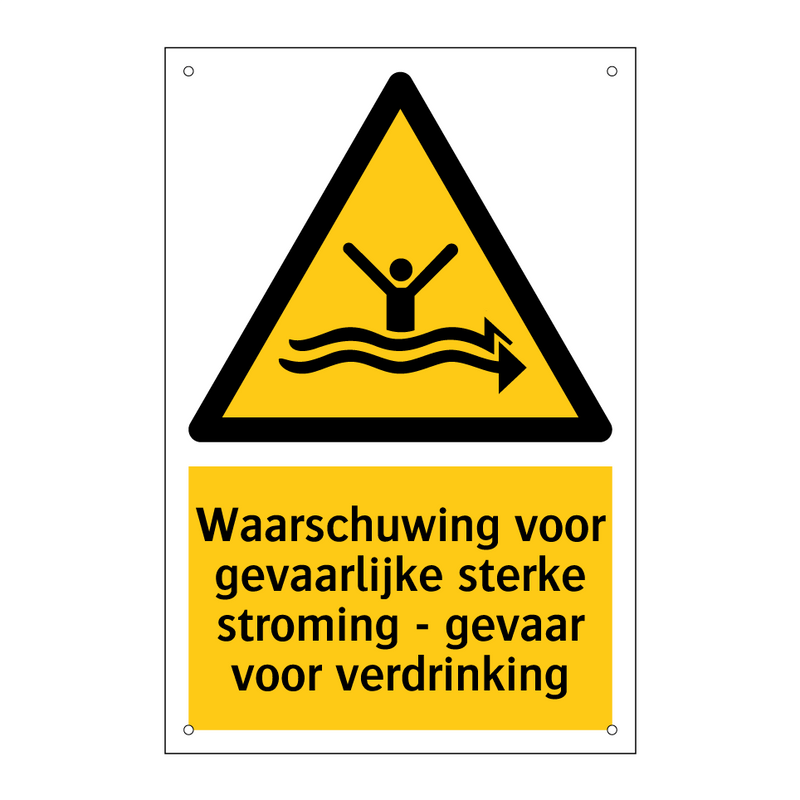 Waarschuwing voor gevaarlijke sterke stroming - gevaar voor verdrinking