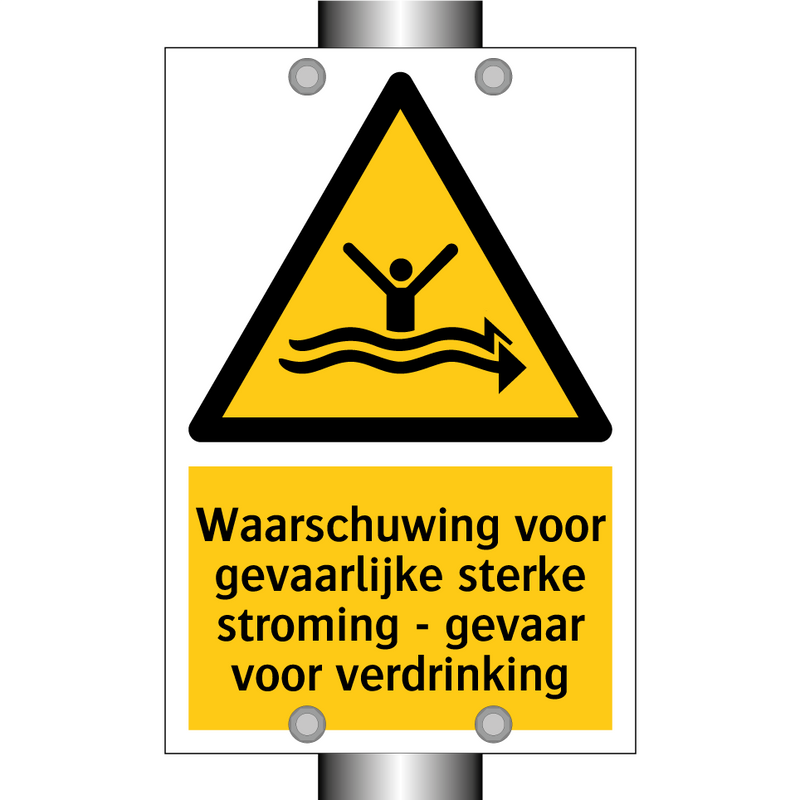 Waarschuwing voor gevaarlijke sterke stroming - gevaar voor verdrinking