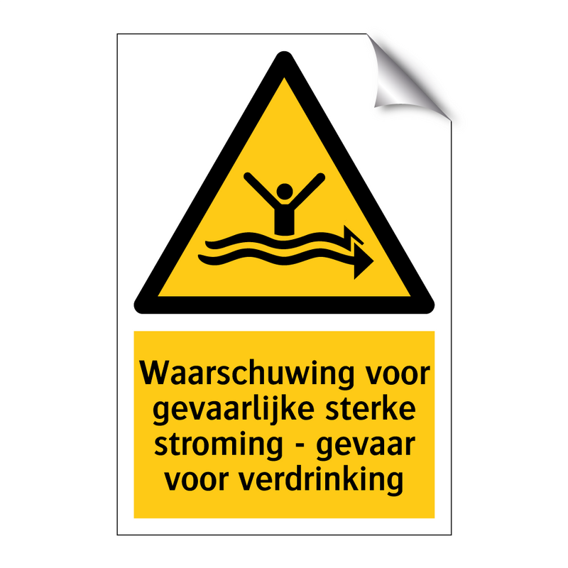 Waarschuwing voor gevaarlijke sterke stroming - gevaar voor verdrinking