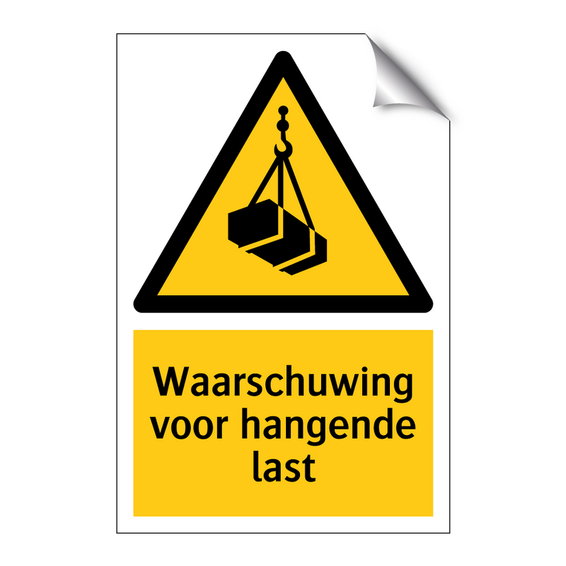 Waarschuwing voor hangende last