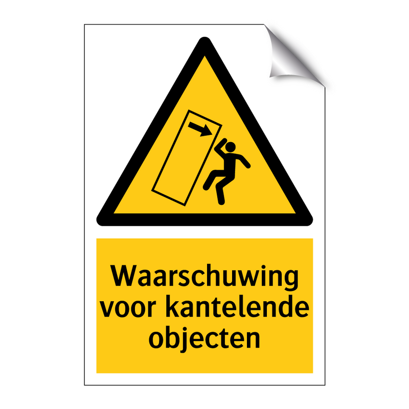 Waarschuwing voor kantelende objecten