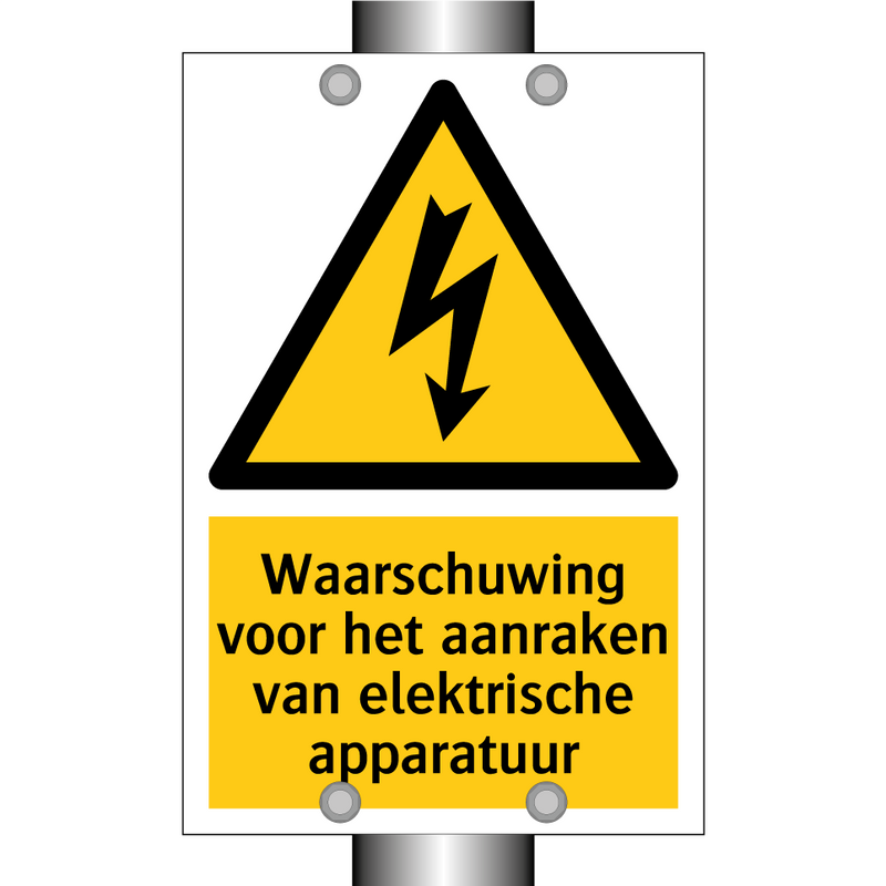 Waarschuwing voor het aanraken van elektrische apparatuur