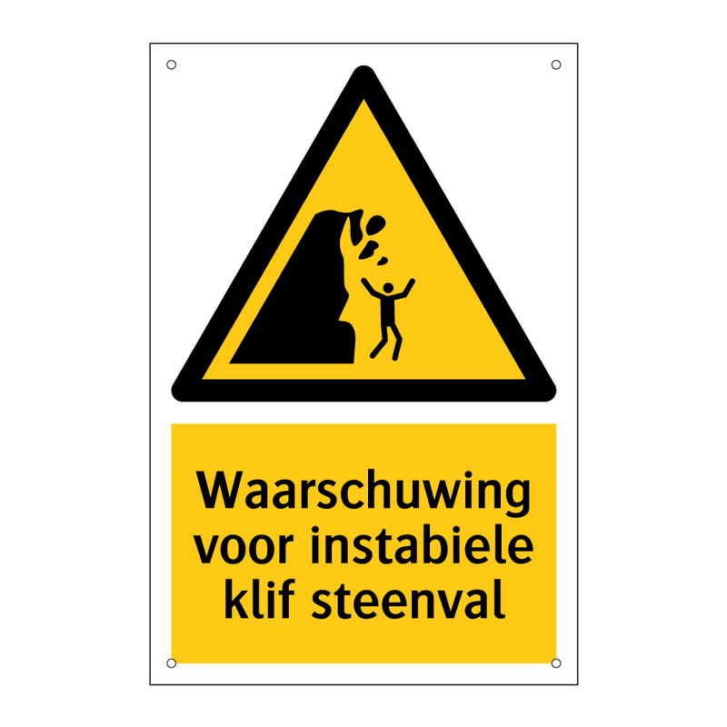 Waarschuwing voor instabiele klif steenval