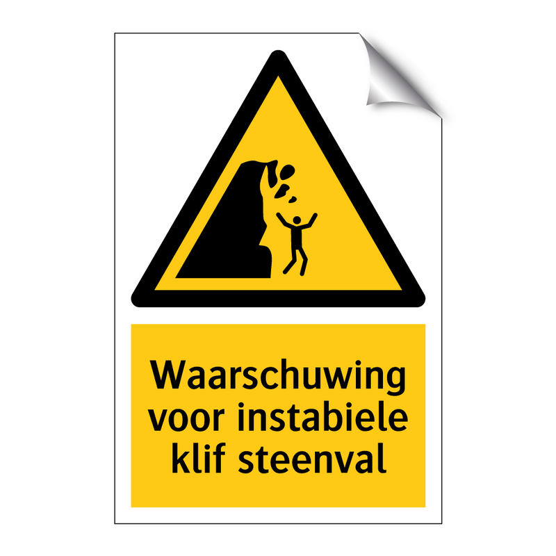 Waarschuwing voor instabiele klif steenval