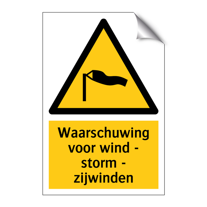 Waarschuwing voor wind - storm - zijwinden