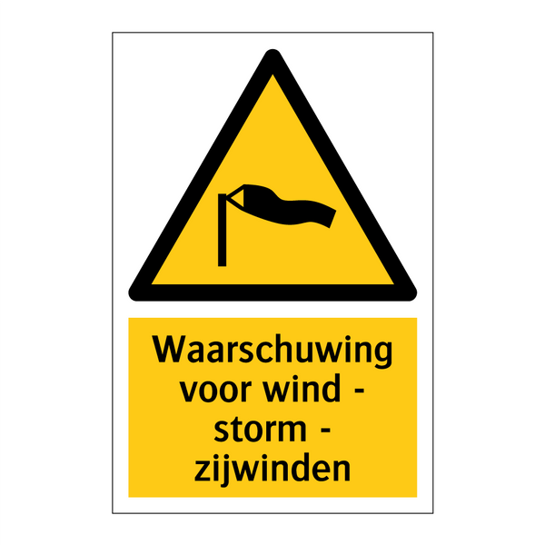 Waarschuwing voor wind - storm - zijwinden