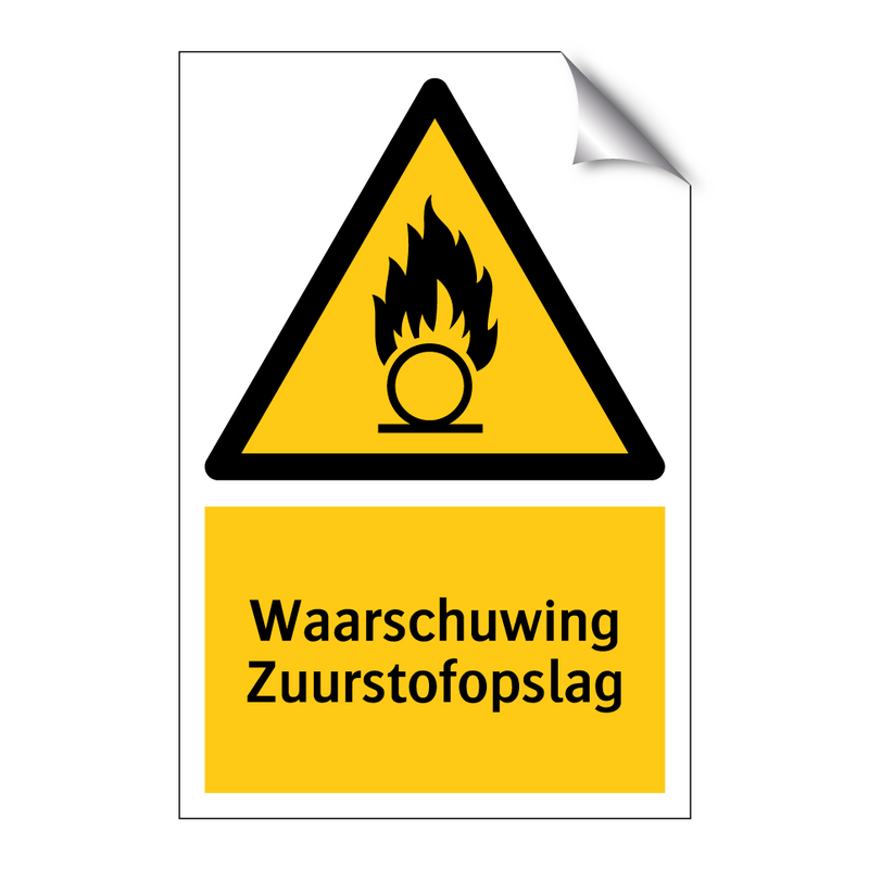 Waarschuwing Zuurstofopslag