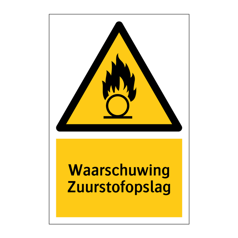 Waarschuwing Zuurstofopslag