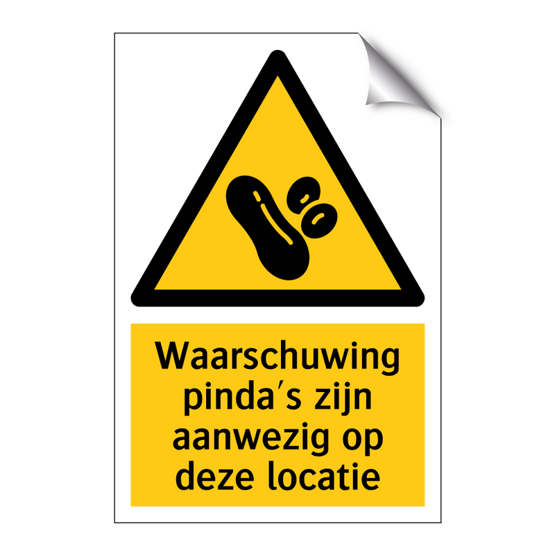 Waarschuwing pinda's zijn aanwezig op deze locatie