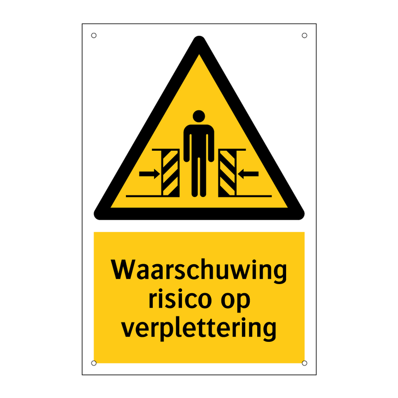 Waarschuwing risico op verplettering