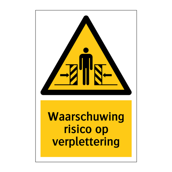 Waarschuwing risico op verplettering