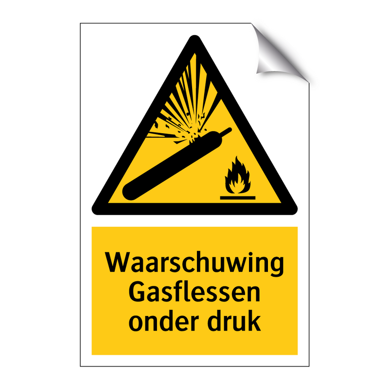 Waarschuwing Gasflessen onder druk