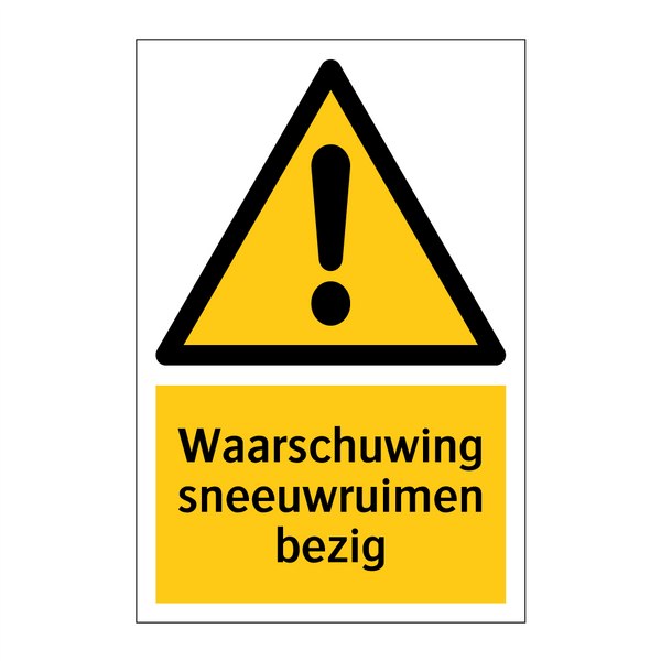 Waarschuwing sneeuwruimen bezig