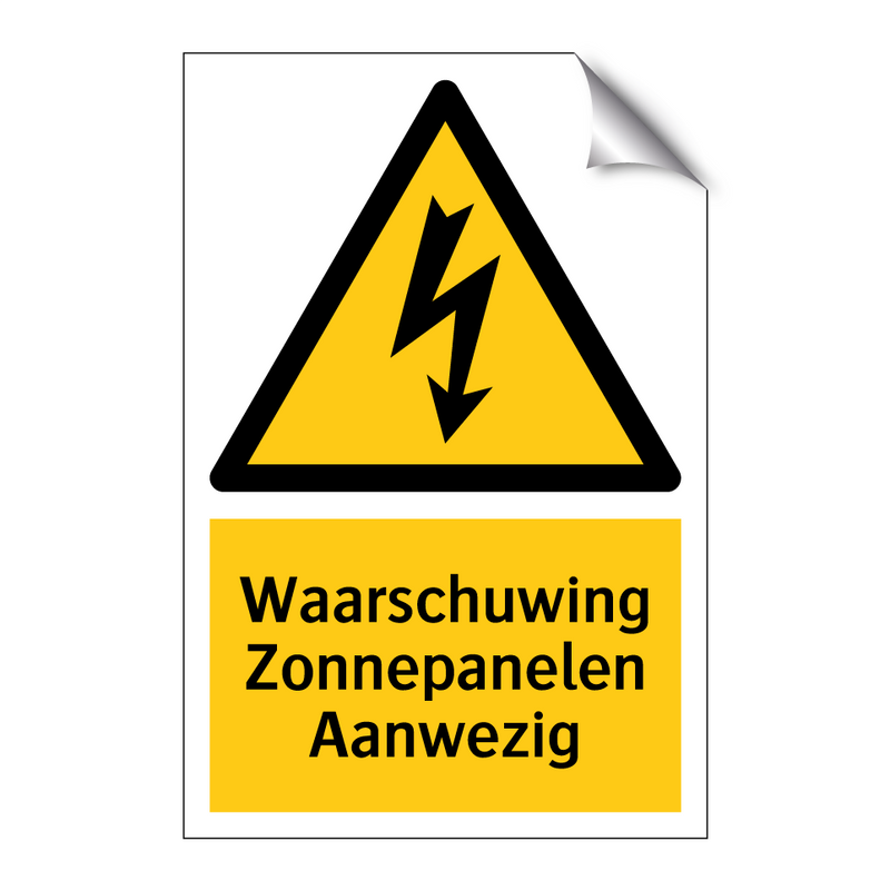 Waarschuwing Zonnepanelen Aanwezig