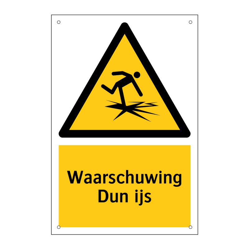 Waarschuwing Dun ijs