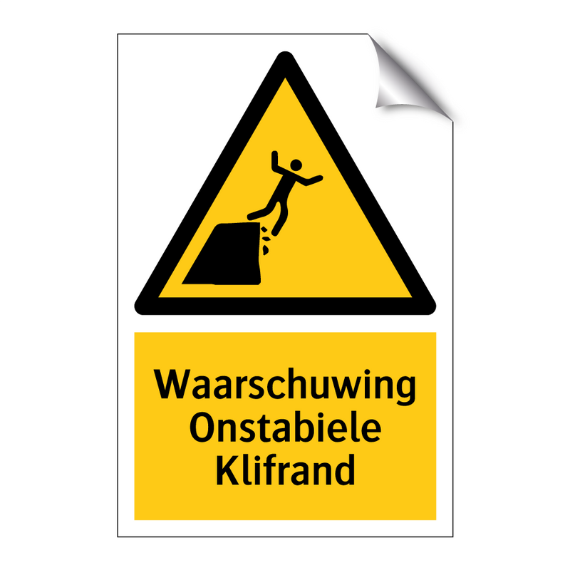 Waarschuwing Onstabiele Klifrand