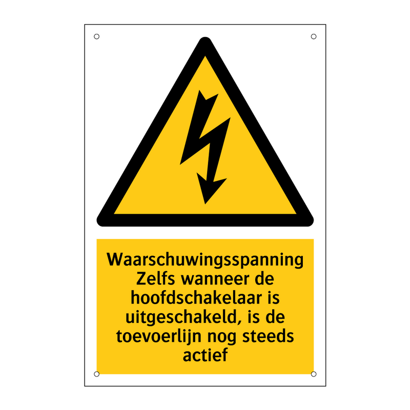 Waarschuwingsspanning Zelfs wanneer de hoofdschakelaar is uitgeschakeld, is de toevoerlijn nog steeds actief